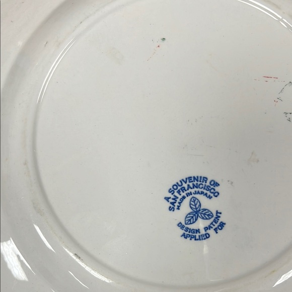 Blue & White Decorative Plate Souvenir of San Francisco Oakland Bay Bridge KK466 - Picture 8 of 8